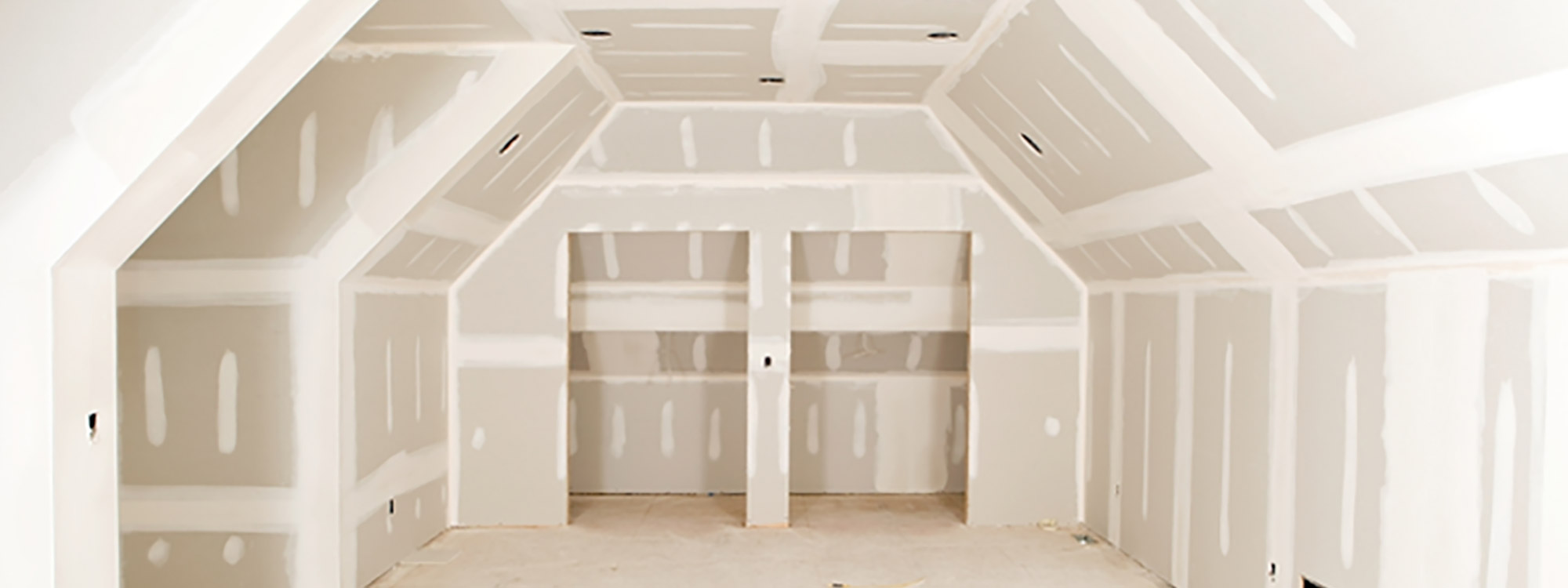 Finished drywall work in a bright interior