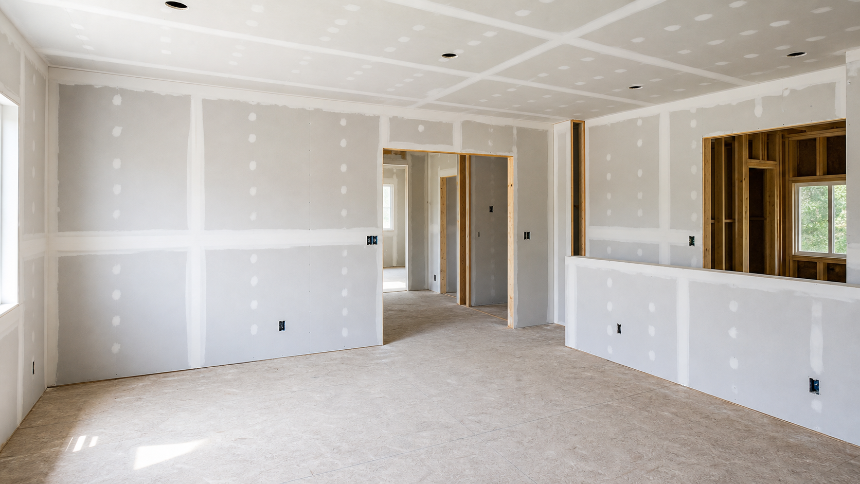 Residential remodel drywall work in progress